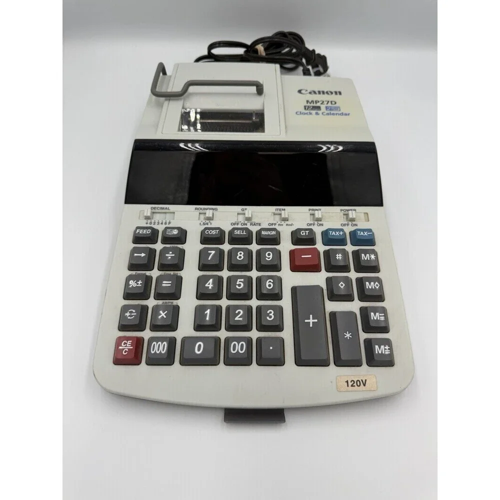 Canon MP27D Business Calculator Clock Calendar 12 Digits 2-Color Print